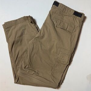 BC Clothing Convertible Zip Off Cargo Pants L x 32 Tan Nylon Blend Hiking